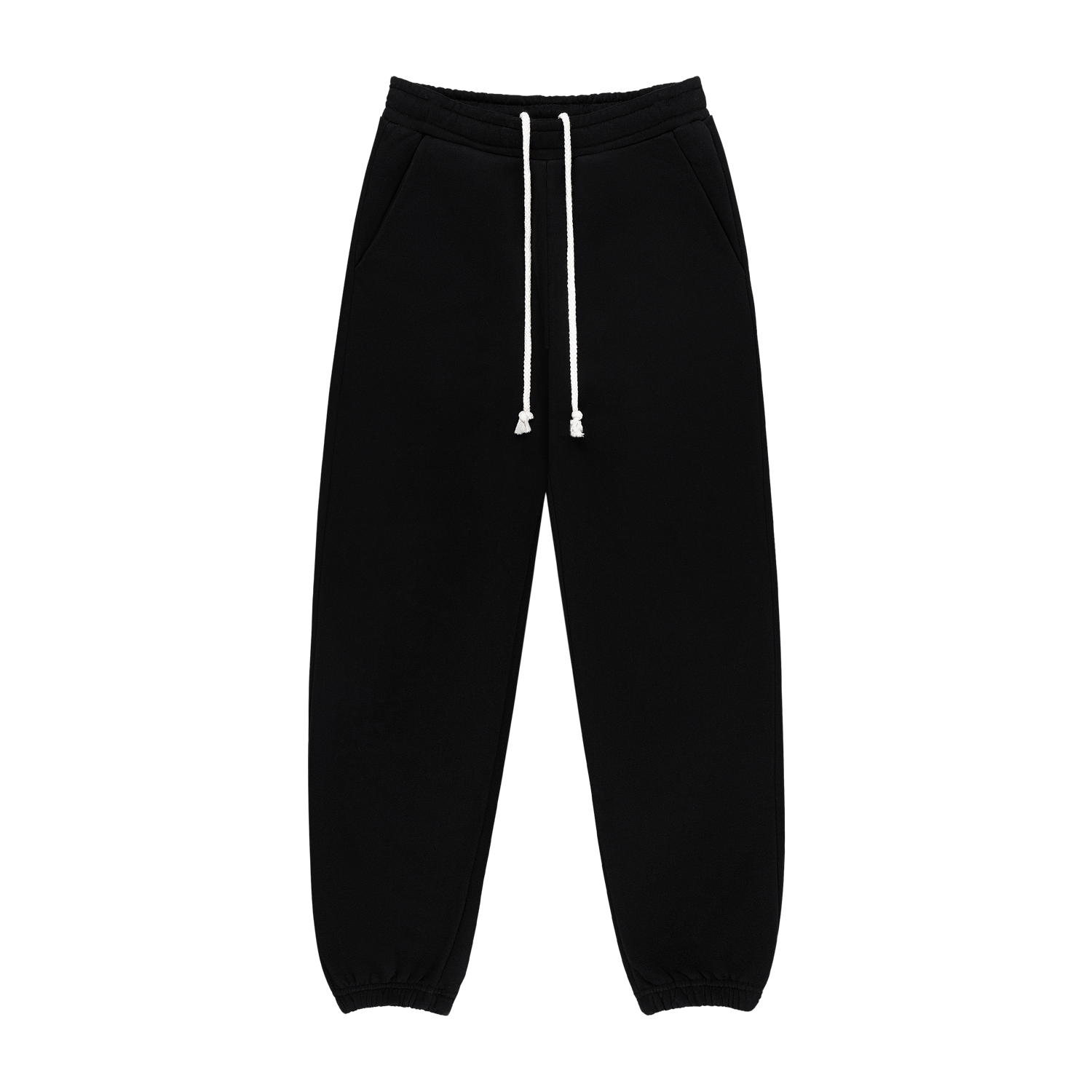 Drawstring Unisex Sweatpants - Black