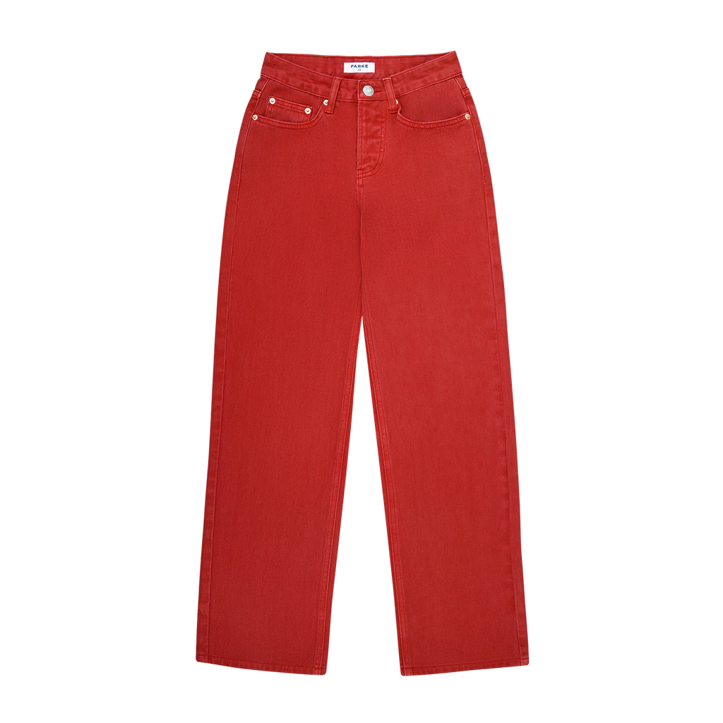 Classic Straight Jeans - Washed Red
