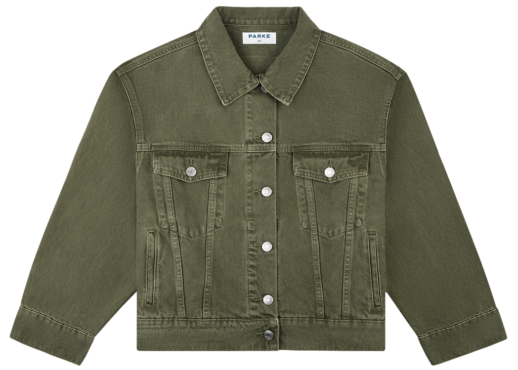 Oversized Denim Jacket - Olive